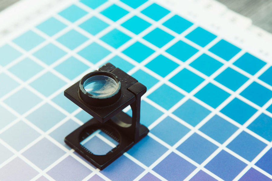 A printers loop oncolour swatches